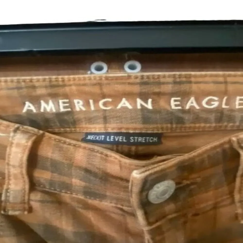 American Eagle Next Level Stretch Super Hi-Rise Plaid Print Jeggings Size 2